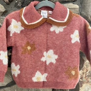 Zara collared floral sweater